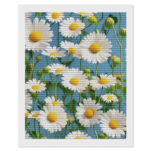 Peinture diamant petites fleurs pour sublimer le mur de votre salon cosy