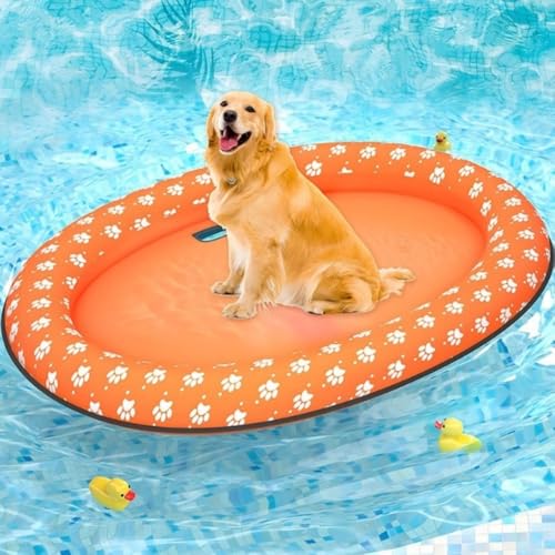 Emidor ペット用ソフト犬用いかだ、インフレータブル犬用フローティングロー、夏用、水泳用フローティングいかだ、犬用フローティングベッド、ペットの夏の水泳に最適 (B)