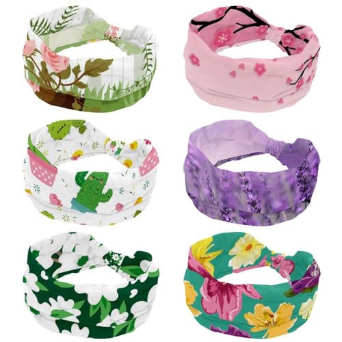 Bandeau pour femmes et filles lot de 6 bandeaux larges noués pour le sport