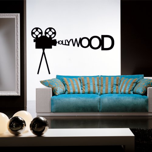 ambiance-live Cinema Hollywood Wall Sticker - 55 x 120 cm, Black - Image 2