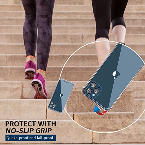 Image of amazon basics Air Cushion Drop Protection Clear Back Cover Case for iPhone 12 Pro Max-(Polycarbonate|Transparent)