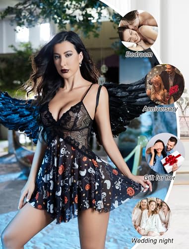 Image of Avidlove Women Lace Lingerie Babydoll Sexy Chemise Exotic Nightgowns Bridal Nightdress