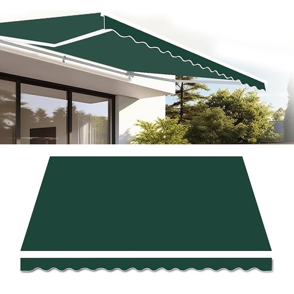 Toldo retráctil verde de 700x300 cm en tela de repuesto impermeable