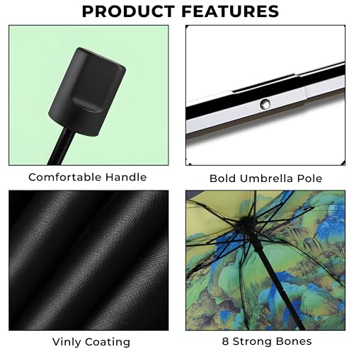 Image of Kraptick Printed Travel Umbrella for Rain, UV, Wind Proof, Water-Proof Umbrella for Men /Women /Boys /Girls /Kids (UMBR-02)