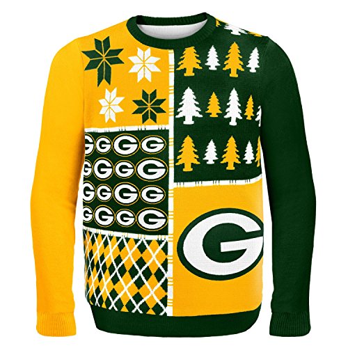 NFL Green Bay Packers BUSY BLOCK Ugly Sweater, Medium