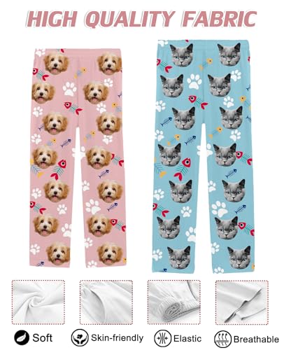 Custom Face Pajama Pants Men Women Personalized Photo Pajama Bottoms Printed Customized Dog Pet Face Sleepwear Pants4