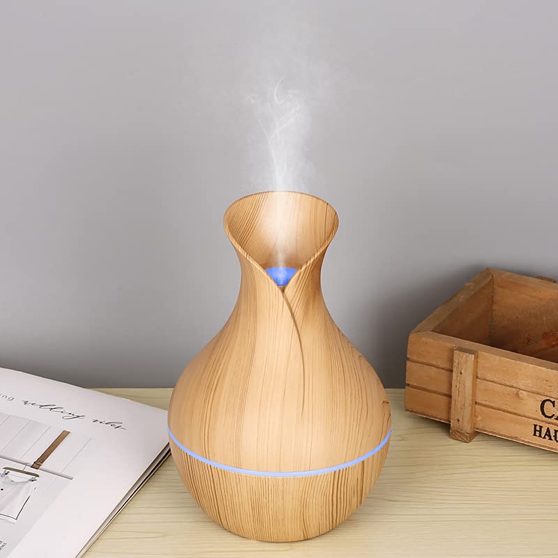 Amazon.com: USB vase shape essential oil diffusers 200ml Ultrasonic  Aromatherapy Diffuser 7 colors changing LED for Yoga office bedroom (Dark  wooden grain) : Health & Household