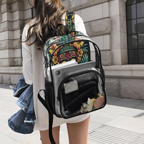 Mochila transparente Mark Clear con múltiples bolsillos para escuela y estadios 6
