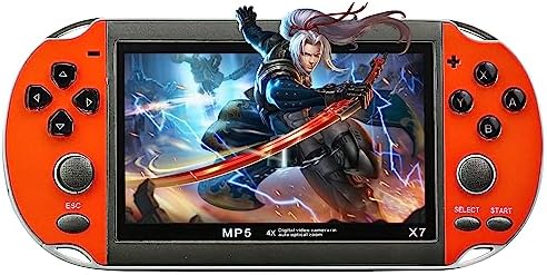ZWYING Handheld Game Consoles Built in 2000+ Free Games 8GB RAM 4.3 Inch Screen Double Rocker,Support TV Output,Music/Movie/Camera Audio and Video MP3,MP4, MP5, Birthday Gift for Kids(Red)