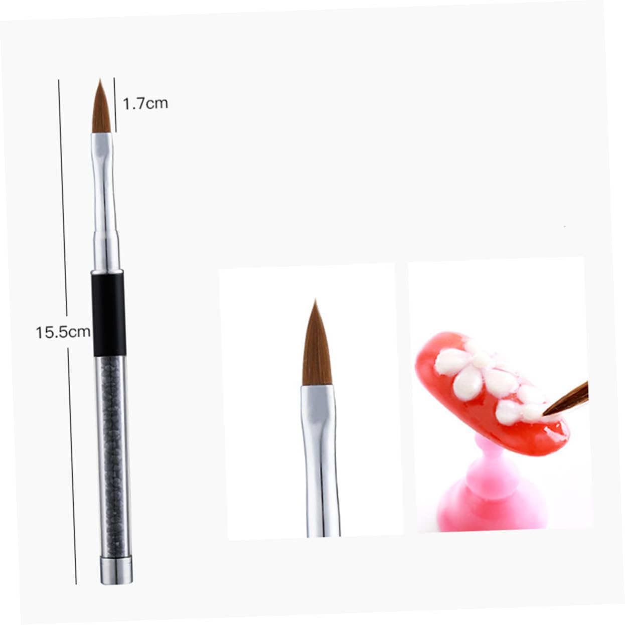 Healeved 10pezzi Pennelli Per Manicure Acrilico Con Manico Rhinestone Kit Di Strumenti Per Nail Art Per Uso Professionale e Domestico