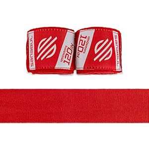 Sanabul Elastic 120 Inch Boxing Hand Wraps | The Ultimate Hand Wraps for Boxing Gloves for Men, Women, and Kids | Muay Thai MMA Hand Wraps | Red