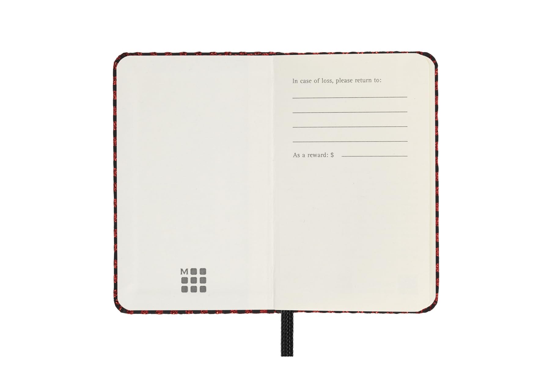 Moleskine Taccuino Shine, Copertina con tessuto Made in Italy di Mantero, con Pagine Bianche e Chiusura Elastica, Formato Pocket 13,6x8,8 cm, Colore Rosso (Confezione da 2)