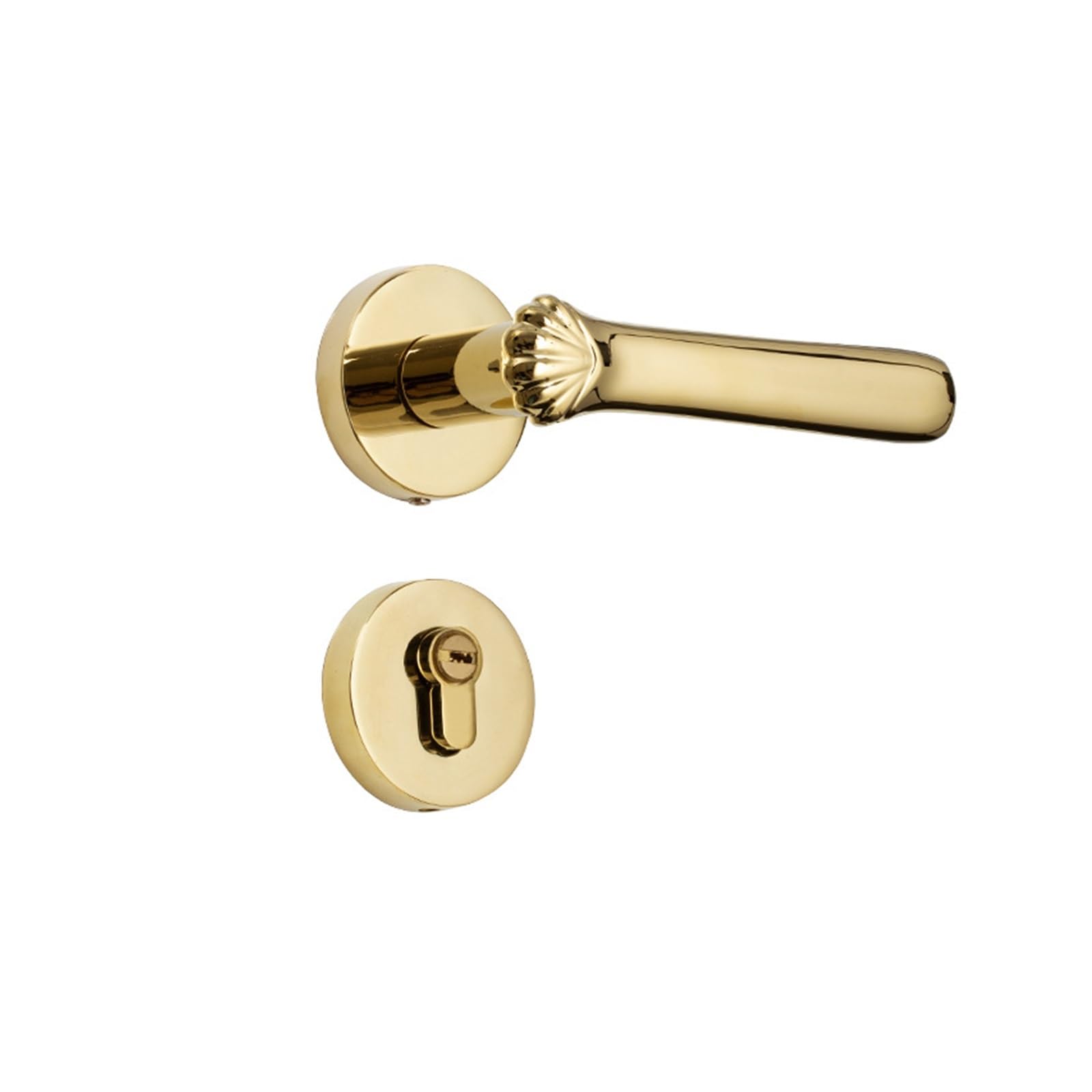 Golden Silent Room Door Lock Light Luxury Bedroom Bathroom Handle Household Indoor Complete Set of Wooden(PVD Gold Model)