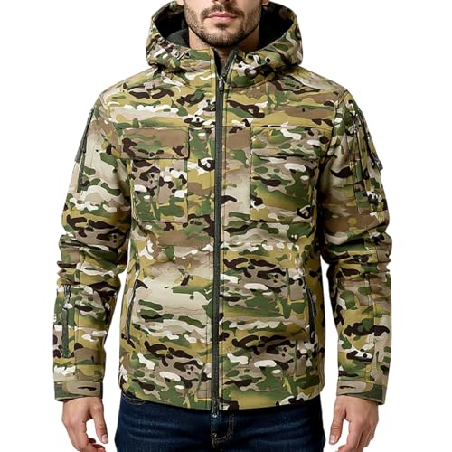 Caratteristiche Tecniche: Multiple tasche tattiche, cappuccio regolabile e chiusure resistenti. La vestibilità ottimizzata garantisce libertà di movimento, disponibile in taglie standard e large per esigenze leggere o invernali.