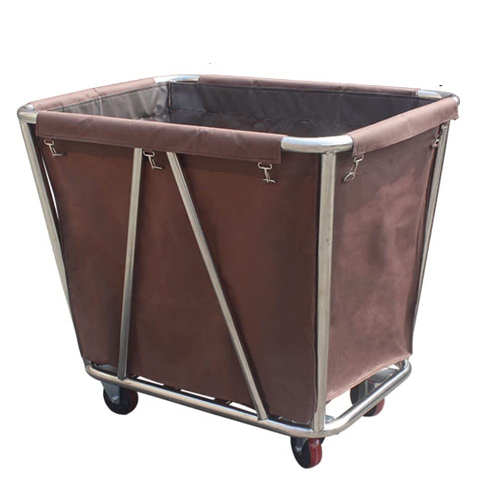 Grand chariot à linge industriel avec cadre en métal et roues de 4 pouces premium