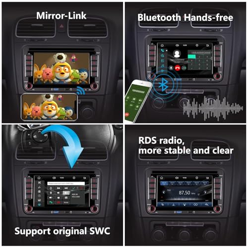 Radio doble din con pantalla para autos VW miniatura 4