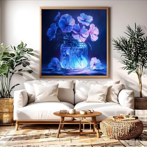 Broderie diamant 5D vase à fleurs pour décorer le salon en douceur - 3