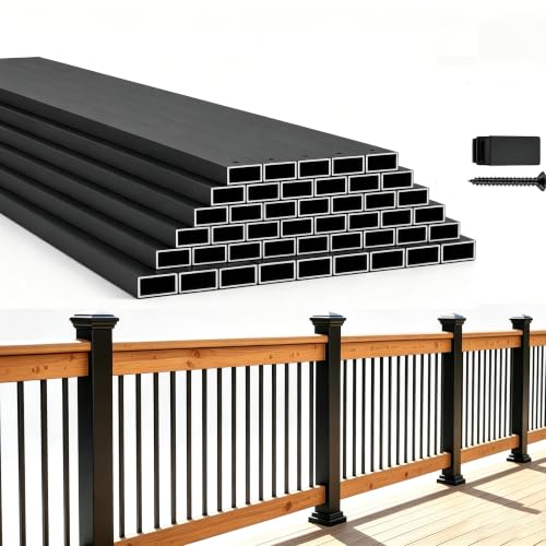 HZIU 60 Pack 36 inch Rectangle Balusters with End Caps