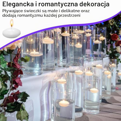 Świece pływające białe 30 sztuk, świece wodne, pływające podgrzewacze 3,8 x 1,5