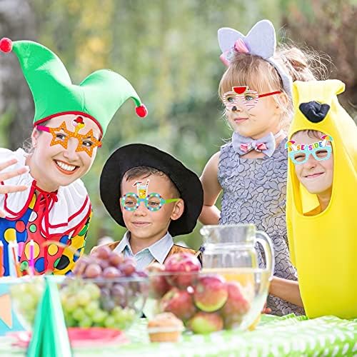 Qpout Luau Party Paper Glasses 24 Pack Hawaiian Funny Glasses for Tropical Party Favors Summer Party Photo Booth Props, Hawaiian Beach Party Supplies Novelty Gift Hawaii Party Decoration Fancy Dress