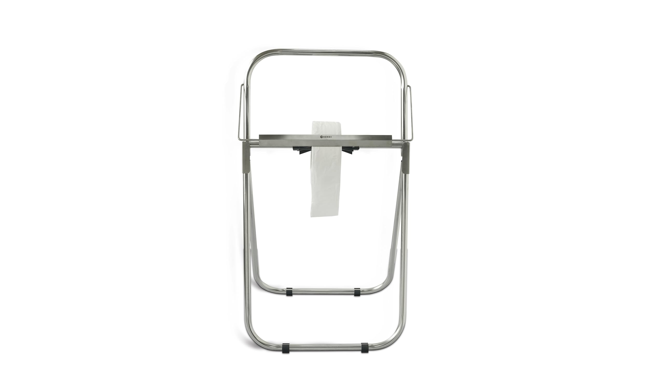 HENDI Distributeur d’essuie-mains sur pied, porte-rouleau, dérouleur avec barre dentée, pour rouleaux jusqu’à 43cm de largeur, 540x395x(H)975mm, acier inoxydable
