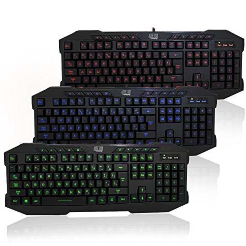 Adesso AKB-135EB - EasyTouch 135 3-Color Illuminated Gaming Keyboard