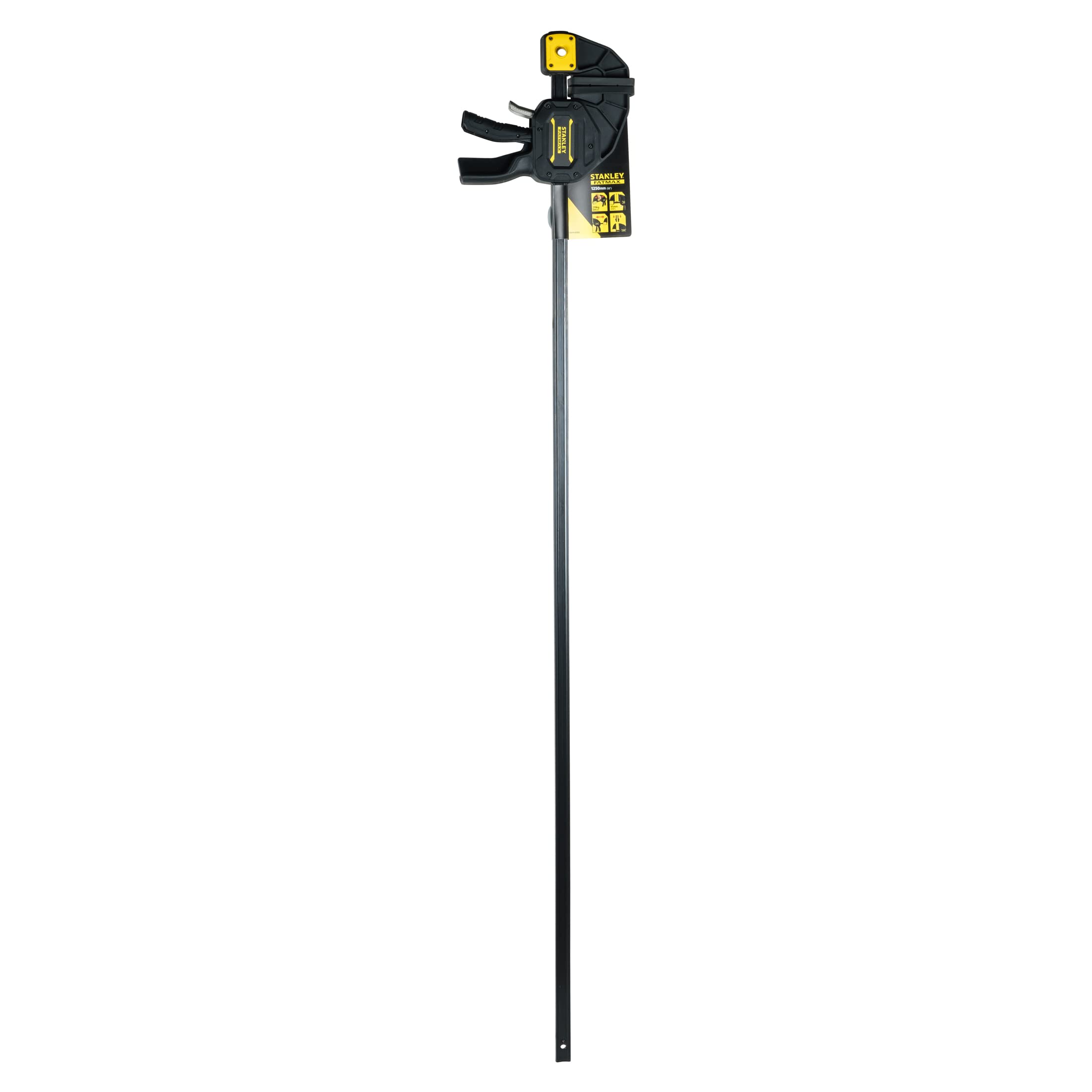 Stanley Fmht0-83242 Serre Joint 1250 Mm/270 Kg Gamme FatMax - Travaux De Précision - Rainure En V Pour Maintien Des Tubes - Rail En Acier - Corps En Nylon Renforcé - Fonction Écarteur | Serre-joint haute puissance XL - 1250 mm - Stanley Fatmax