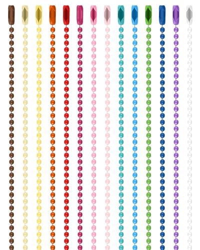 ZAMXHUG cadena llavero   100 pcs Cadena de Bolas de Colores Cadenas de Bolas de Metal Cadena de Bola,cadena llavero,con Hebilla de 2,4mm Para Llavero Hebilla Adorno Colgante (12cm)