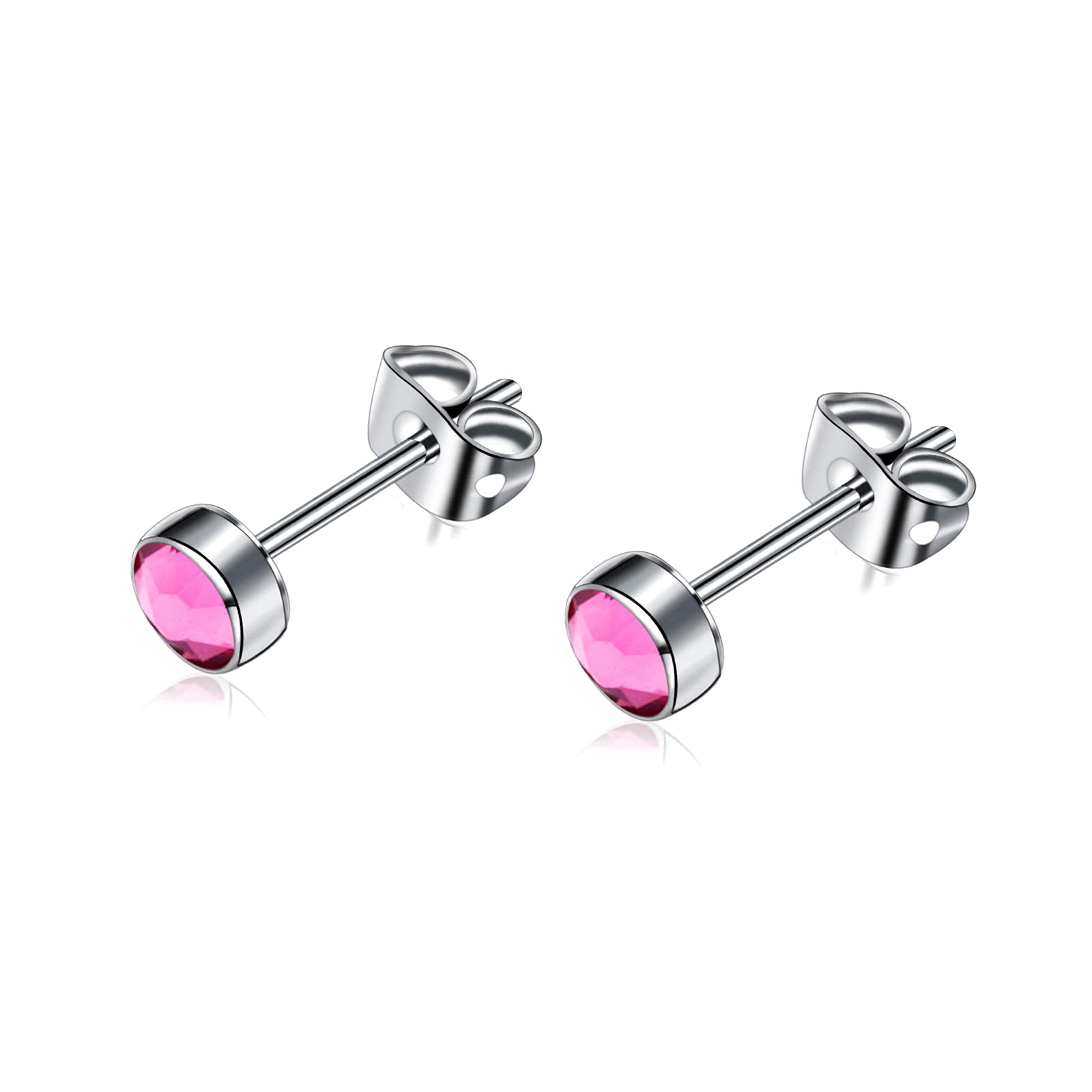 Boucles d'oreilles en titane G23 pour femmes filles boucles d'oreilles hypoallergéniques en cristal de zircone 3mm/4mm/5mm/7mmm boucles d'oreilles pour oreilles sensibles