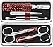 ZWILLING CLASSIC INOX Maniküre Set Pediküre Kit, Nagelpflege aus Edelstahl, Rindleder, Kroko Edition, 5-teilig, Rot