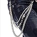 LSBXWL Llavero Collar Llaveros Monedero Cadena de 3 Capas de Plata Punk cráneo del Motorista Enlace Pantalones Cintura Gancho de la Cadena de Las Bragas de la Correa for los Muchachos joyería de Moda