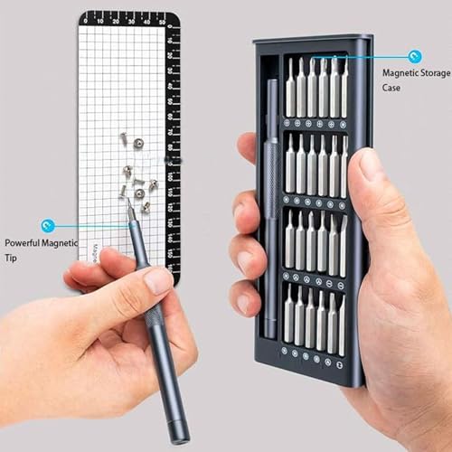 Image of Card Holder 25-IN-1 Precision Small Screwdriver Set, Professional Mini Bit Tool Set for Glasses, Watch, Ring Doorbell, Electronic，Computer，high-strength steel Screw Driver，Magnetic，Gift for Mens