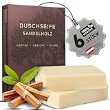 larum sports feste Duschseife Männer Sandelholz – festes Duschgel – Seife für Haare, Körper,...