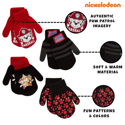 Image of Nickelodeon Boys 4 Pack Mitten or Glove Set: Paw Patrol and Blaze (Toddler /Little Boys)