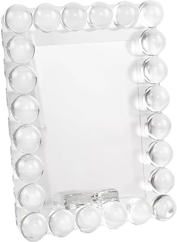 Miniatura 8 de Marco de fotos de cristal transparente de 5 x 7 pulgadas, marco de fotos con 24 bolas de alta calidad, perfecto para oficina, hogar y decoración de