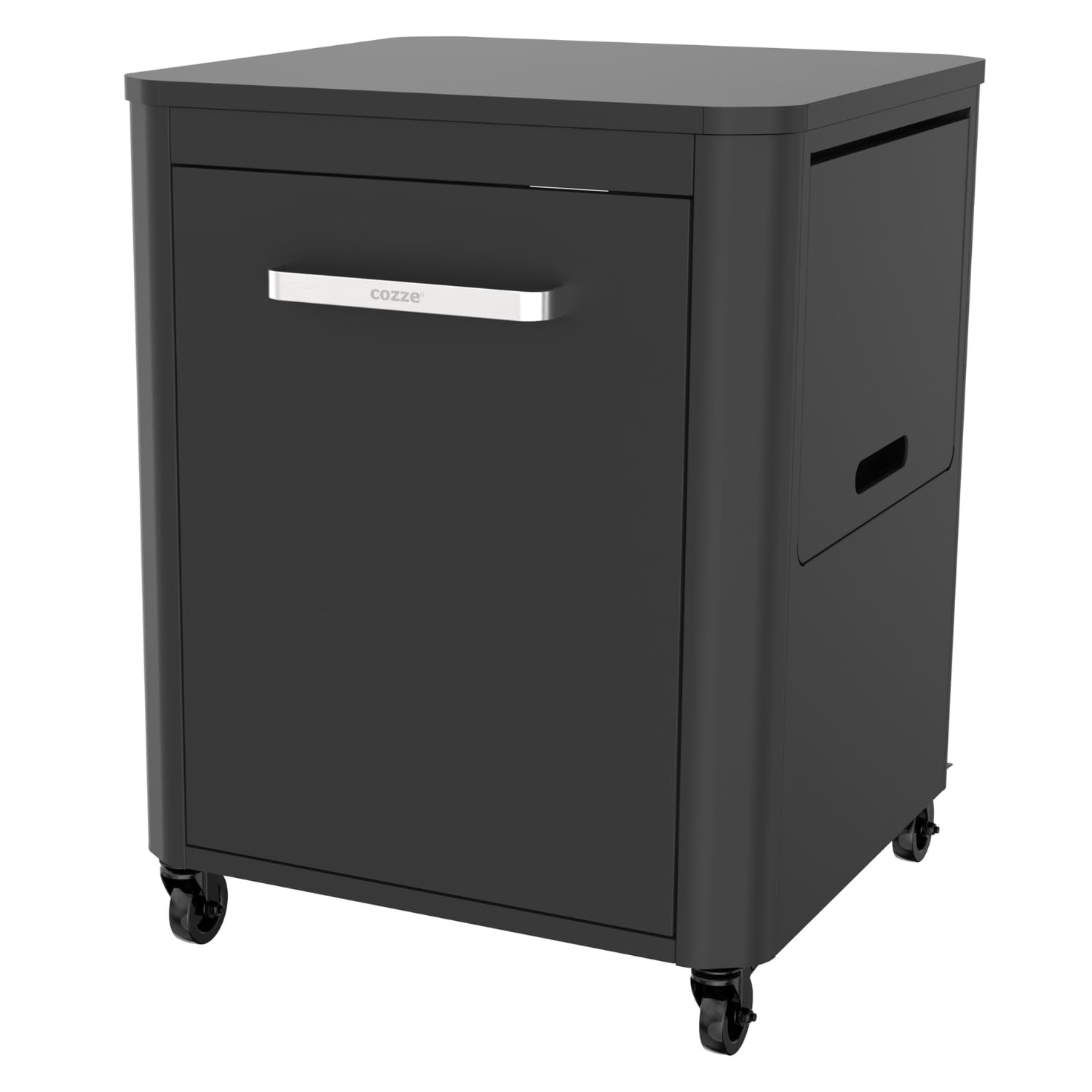 cozze Table roulante pour plancha 640 en Acier Inoxydable/Noire, Noir, 62.5 x 81.5 x 22.5 cm