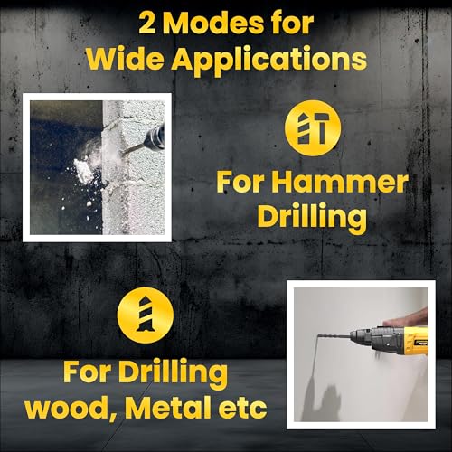 Image of TOMAHAWK THY-4405 Rotary Hammer - Multipurpose Hammer Drill Machine for Drilling and Chiseling - 1300rpm 800W Rottary Hammer Machine - 20mm | Heavy Duty & Durable Build