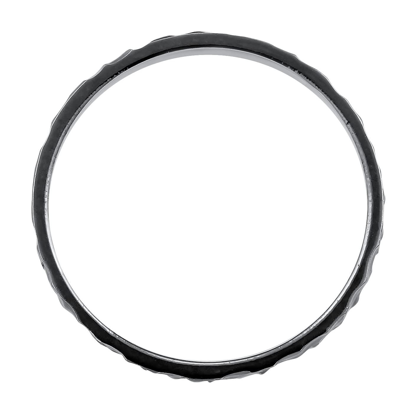 Kuzzoi Anello da uomo (4 mm) realizzato a mano, in argento sterling 925 ossidato, anello di fidanzamento, anello dell'amicizia, da uomo, martellato, misura anello da 54 – 66, 0608672622