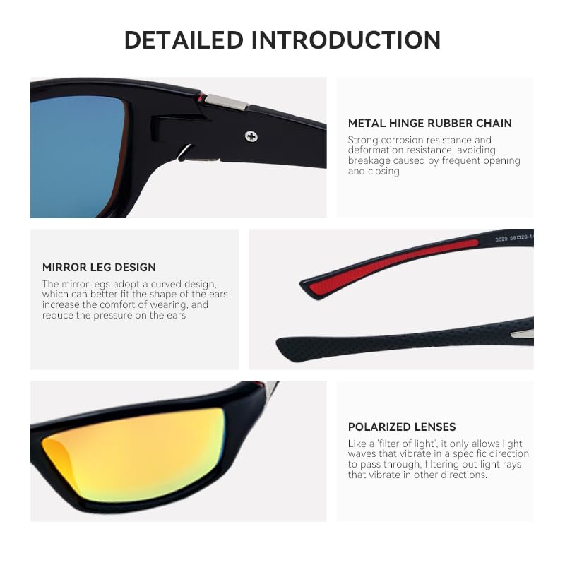 QIFP Polarized Sports Sunglasses For Men Women Cycling Driving Fishing UV400 Protection4