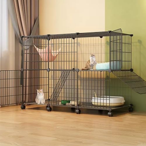 Cage à chat à 3 niveaux pour sécuriser vos félins au salon - 2