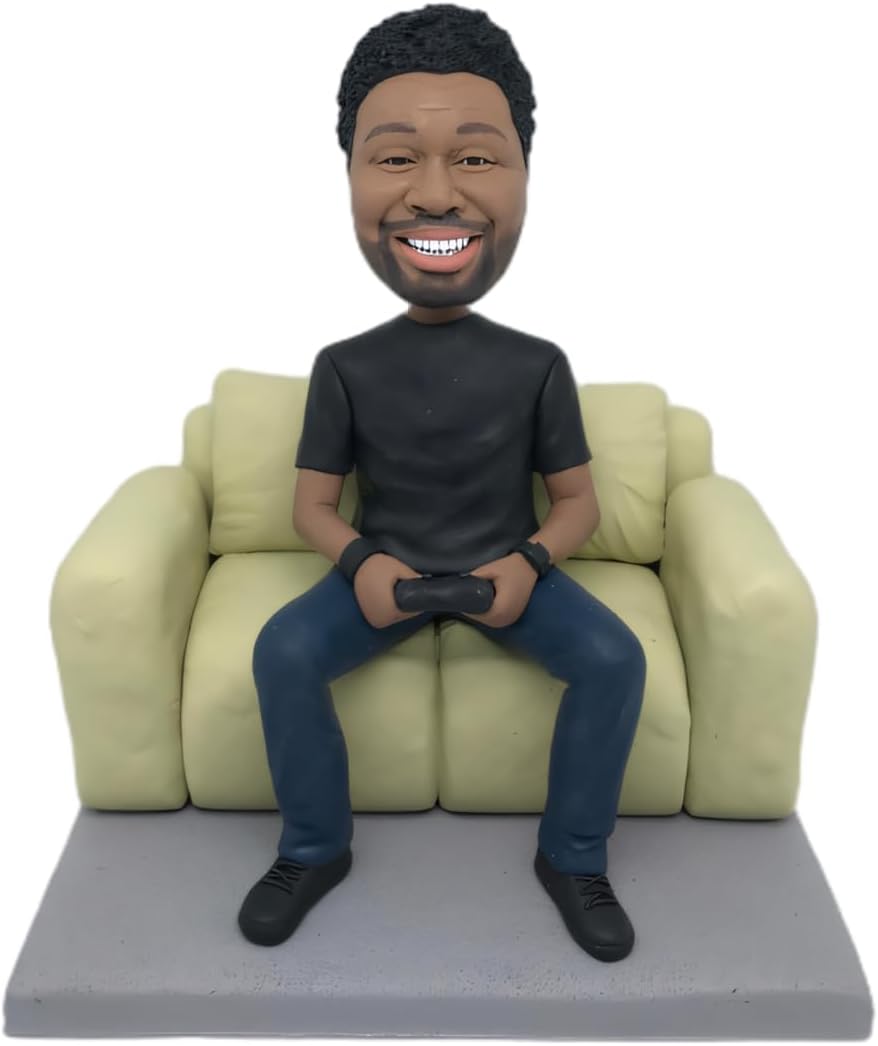Custom bobblehead,Personalized Gift for a Friend,Sitting in a Chair Playing Games bobblehead,Gifts for Bosses, Family, and Lovers