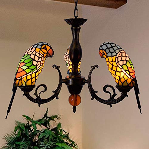 Żyrandol Tiffany W Stylu Vintage, Lampa Sufitowa Z Witrażem, Regulowana Lampa Sufitowa Do Salonu, Sypialni, Restauracji, Baru Wystawowego, 12 Głowic C(3 Głowy Ba)