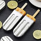 Cosiki Eis Am Stiel-Maker aus Edelstahl 304 in Lebensmittelqualität mit Edelstahl-Stielhalter-Basis für Selbstgemachte Eis Am Stiel. Gesunder und Sicherer /6 Formen