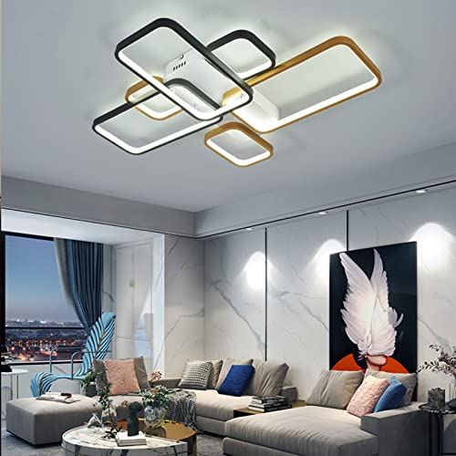 Plafonnier LED variable moderne 82cm : luminaire carré au design géométrique épuré
