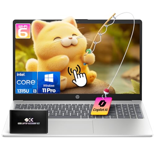 Image of HP 2025 15.6 inch Touchscreen Business Laptop, 13th Gen Intel Core i3-1315U (Up to 4.5GHz), 64GB RAM, 1TB SSD, Wi-Fi 6, BT 5.3, Windows 11 Pro Laptops Computer, w /Accessories