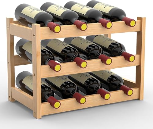 Wine Racks at Bed Bath & Beyond: Stylish Storage Solutions for Every Home 9 FoverOne 3 Tier Bamboo Wine Rack for Countertop, 12 Bottles Wine Storage Shelf for Kitchen Pantry Cabinet