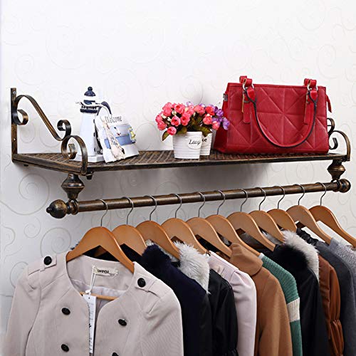Soporte de ropa de polo para la pared perchero metálico para ahorrar espacio 4
