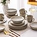 AmorArc Ceramic Dinnerware Sets,Handmade Reactive Glaze Stoneware Plates and Bowls Sets,Highly Chip and Crack Resistant | Dishwasher & Microwave Safe Dishes Set,Service for 4 (12pc)