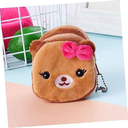 3pcs Plush Change Purse Cute Cartoon Key Storage for Boy Girl Bowknot Dog Mini Coin Bags for Gifts and Accessories4