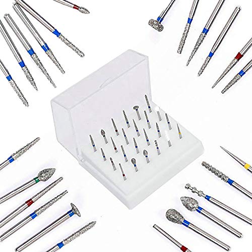 24PCS High Speed Diamond Burs Set for Drilling Carving Engraving